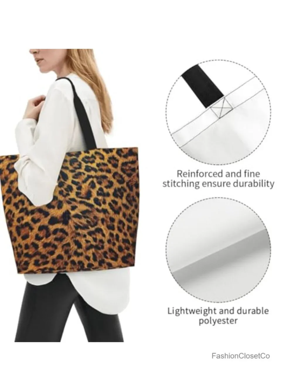 Canvas Tote Bag for Women Reusable Grocery Bag with Inner Pocket Casual